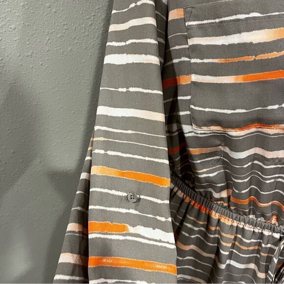 Long sleeve striped midi dress - Picture 5 of 14